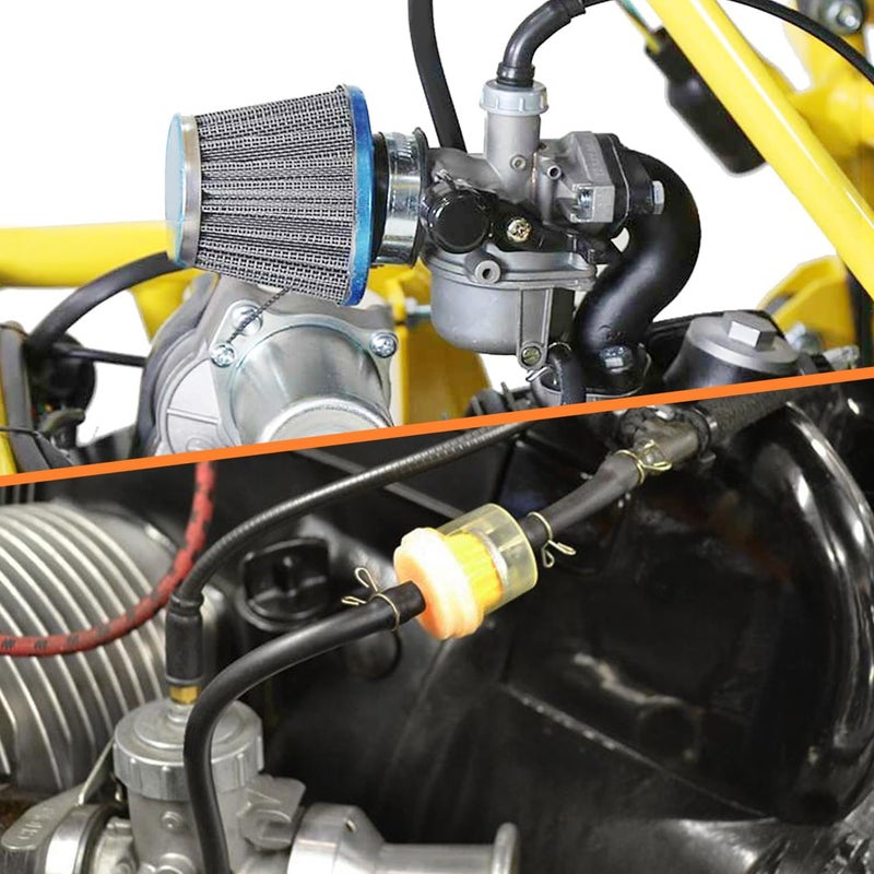 HOLATO PZ19 Carburetor Carb Air Filter Fuel Line Kit for 50cc 70cc 90cc 110cc 125cc Tao Tao GK110 Baja SSR Apollo Coolster Chinese Kids Four Wheeler ATV Go Kart CRF50 XL70 Dirt Pit Bike Motor (BLACK) - Image 4
